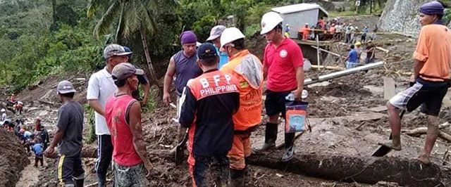Deslizamento de terra após tufão "engole" edifício nas Filipinas; 4 morrem e 30 estão soterrados