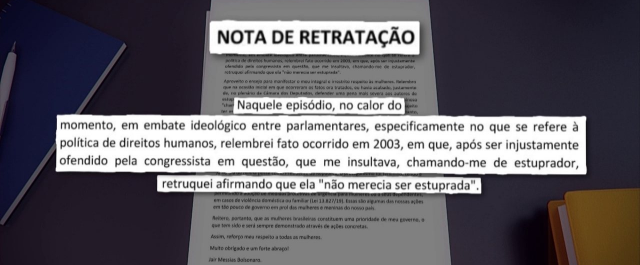 Por ordem da Justiça, Bolsonaro pede desculpas a Maria do Rosário (PT)