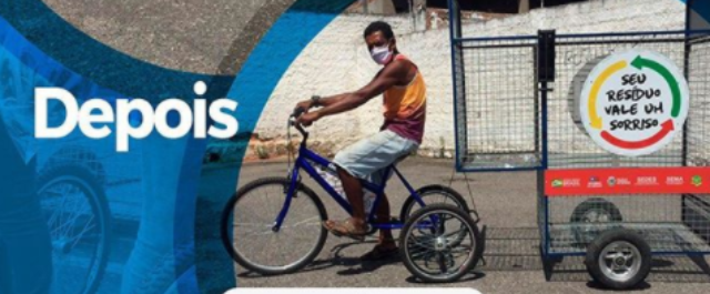 Projeto Seu Resíduo Vale um Sorriso entrega bicicletas adaptadas a catadores 