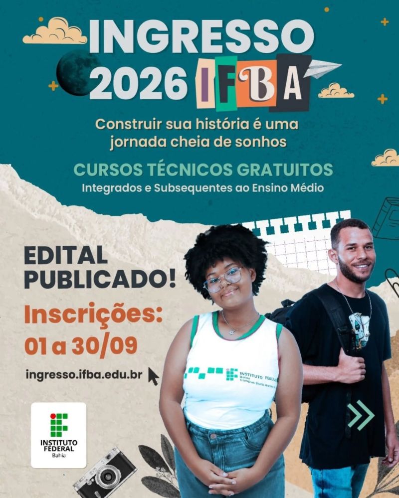 IFBA Paulo Afonso abre inscrições para o Processo Seletivo 2026 com 120 ...